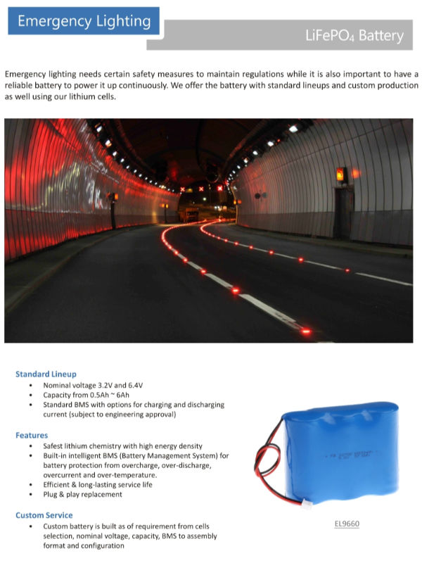 3.2V 6.4V خروج تسجيل الطوارئ ضوء استبدال البطارية 0.5Ah ~ 6Ah 6