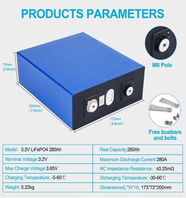 UN38.3 حزم بطارية ليثيوم أيون مخصصة 3.2v280ah Lifepo4 بطارية ليثيوم أيون